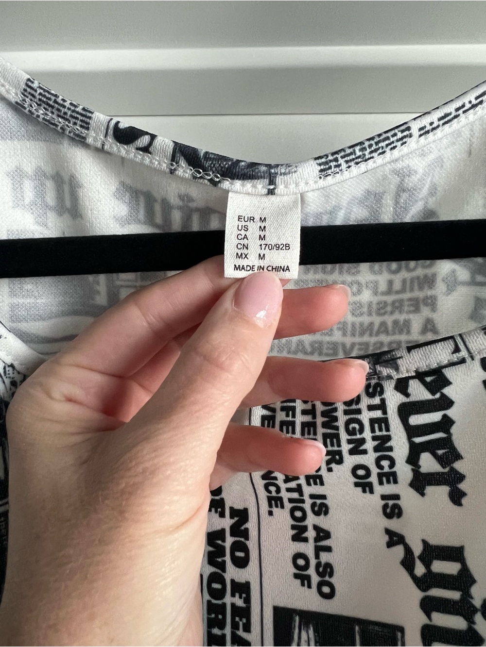 Black & White Newspaper Print Crop Tank Top - Picture 2 of 3